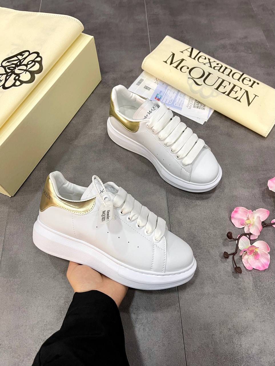 A. McQeen Golden Shoes